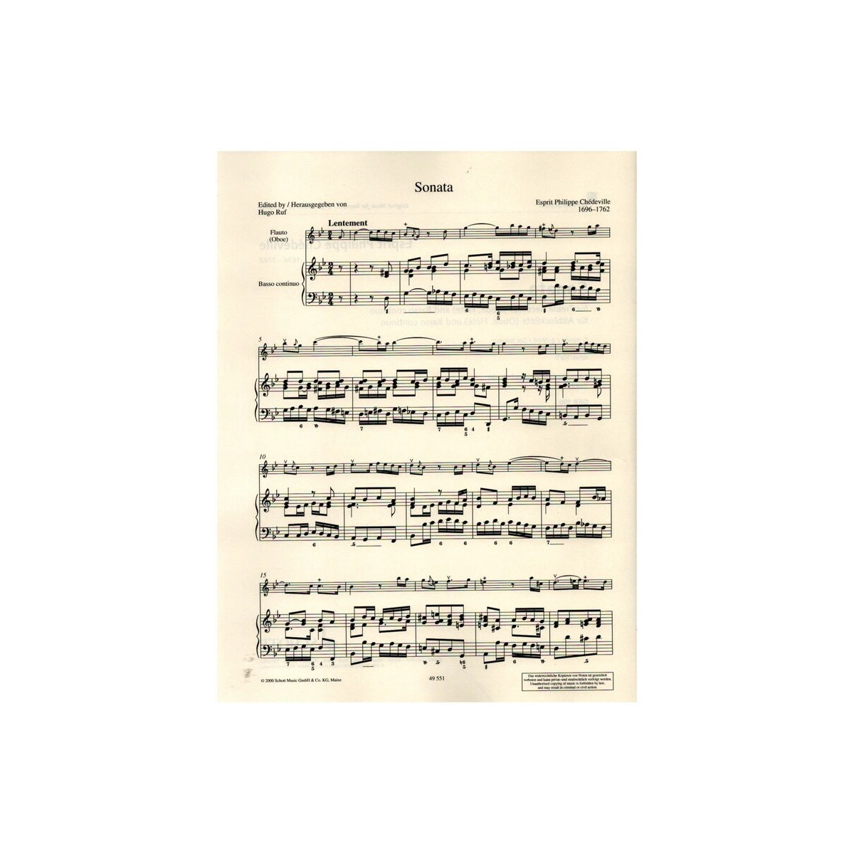 Chèdeville, Sonata g-Moll