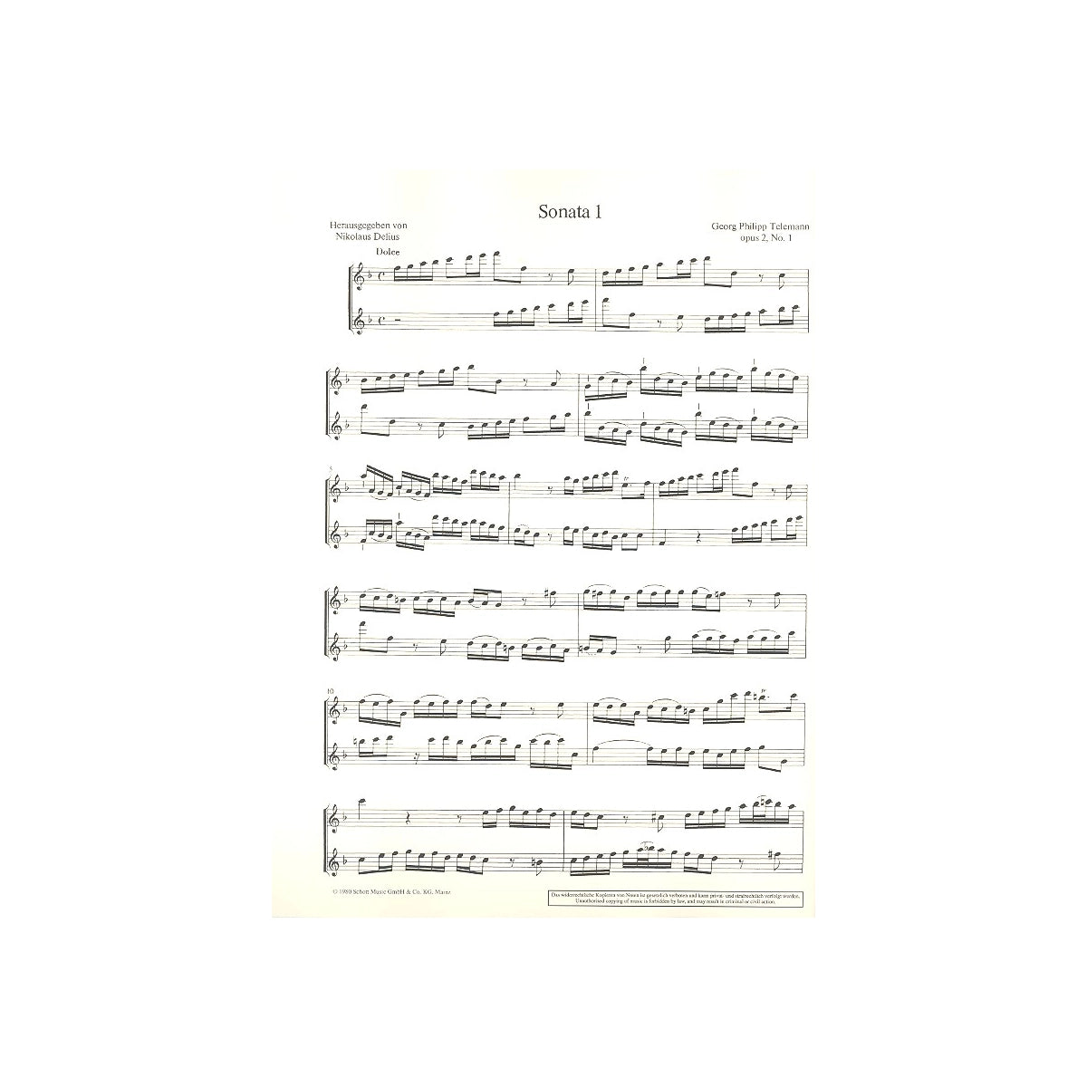 Telemann, 6 Sonaten op.2 Nr.1-2