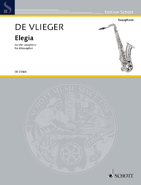 Vlieger, Henk de Elegia : for alto saxophone